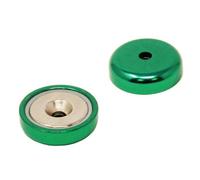 Green A Type Neodymium Pot Magnet For Arts, Crafts, Model Making, Diy, Hobbies, Office, And Home - 32mm Dia