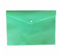 Green A4 Plastic Wallets Lightweight Document Folders with Button Closure Pastel Colour Envelopes Paper Carry File for Organizing in Home, Office, School and Travel (10)