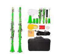 Green ABS Clarinet 17-Key Bb Clarinet Cupronickel Plated Nickel Kit W/Clarinet+Reeds+Strap+Case Beginner Clarinet