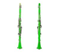 Green ABS Clarinet Set Bb 17 Key B Flat W/Strap Carrying Case Beginner Clarinet