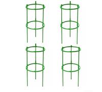 Green ABS Tomato Cage for Pots, Adjustable Plant Trellis Ring Support for Climbing Vines, Small Vegetable Garden Stakes for Container Gardening, Flower Holder(4pcs)