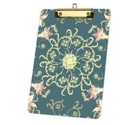 Green Abstract Flower Acrylic Clipboard with Gold Low Profile Clip A4 Clipboard Decor Office Stationery Gift Clipboards for Teacher Nurses Woman Men Teens Birthdays Valentins Easter