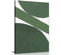 Green Abstract Framed Canvas Print, Pictures for Home Walls, Bedroom, Living Room & Bathroom Decor 61x41cm (24x16in)