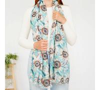 Green Abstract Sunflower Print Scarf My Posh Shop Green One Size
