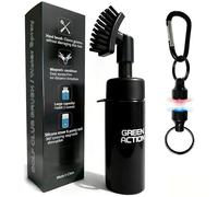 GREEN ACTION Golf Club Brush with Magnetic Clip & Water Sprayer - 5oz Capacity, Stiff Bristles for Deep Cleaning, Silicone Hose & Gravity Ball for Easy Use on Course (Black)