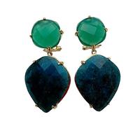 Green Agate Blue Apatite Stone Dangle Stud Earrings Earrings