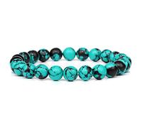 Green Agates Malachite Bracelet 8mm Crystal Quartzs Stone Bracelets for Women Men Jewelry,22.Glass,17cm Household (Color : 28.howlite, Size : 17cm)