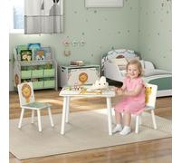 AIYAPLAY 3-Piece Kids Table with 2 Chairs Set for Bedroom, Nursery, Green