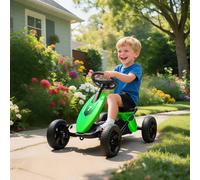 AIYAPLAY Pedal Go Kart for Kids, Children Ride-On Race Car with Silent EVA Tyres, for 2-5 Years, Green