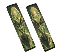 Green Alien Car Seat Belt Cover Soft Comfortable Shoulder Seatbelt Pads Cover Seat Belt Pad for Suitable for Car Interior Accessorie