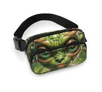 Green Alien Fanny Pack for Women Men Waist Bag Belt Bag Adjustable Casual Bag for Travel Sports Hiking, white, 7.9x5.1inches