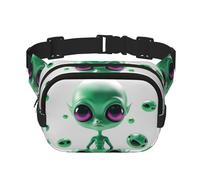 Green Alien Fanny Pack For Women Waterproof Adjustable Belt Bags Waist Pack Fashion Casual Crossbody Bags Bum Bag For Running Workout Hiking Traveling, Black, One Size