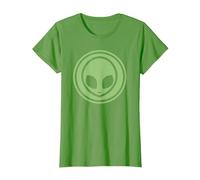 Green Alien Head Logo T-Shirt, Women, Grass Green, X-Large