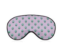 Green Alien Head Sleep Mask Soft Blindfold Portable Eye Mask with Adjustable Strap for Men Women