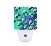 Green Alien Plug-in Led Night Light with Motion Sensor Dusk to Dawn Sensor Backlit Nightlight for Bedroom Bathroom