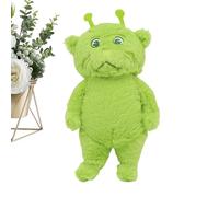 Green Alien Plush Toy - 30x10x17cm Cute Stuffed Figure, Cotton Plush Soft Doll Cushion, Decorative Collectible Toy for Fun Display | Bedroom andLiving Room andCar Interior andTravel Pillow Gift for