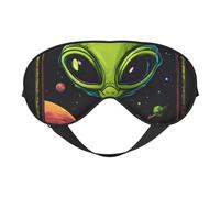 Green Alien Print Eye Mask,Silk-Like Sleep Mask,Night Sleeping Mask for Men Women,for Sleep Relaxation