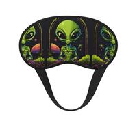 Green Alien Print Fashion Sleep Mask, Blackout Eye Mask,Sleeping Eye Mask Suitable for Travel/Yoga/Nap