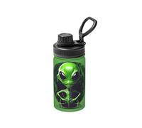 Green Alien Print Insulated Metal Water Bottle, 12 Oz Stainless Steel Space Sport Bottle Keeps Cold and Hot