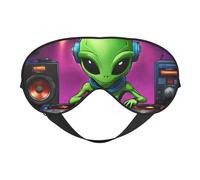 Green Alien Print Outdoor Travel Stylish Eye Mask Adjustable Sleep Camping Meditation Relaxation
