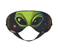 Green Alien Print Outdoor Travel Stylish Eye Mask Adjustable Sleep Camping Meditation Relaxation