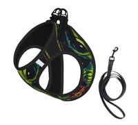 Green Alien Print Reflective No Choke Pet Vest Harness,Adjustable Soft Padded Dog Harness With Easy Control Handle
