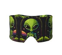 Green Alien Print Sleep Eye and Ear Muffs for Sleeping with Adjustable Strap for Travel Nap Shift Work Office