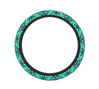 Green Alien Print Steering Wheel Cover Non-Slip Heat Insulation Protection Car Interior Accessory
