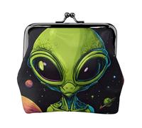 Green alien Print Versatile Coin Purse Exquisite Mini Wallet Cute Change Pouch for Any Occasion