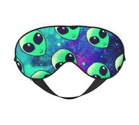 Green Alien Print Versatile Eye Mask Full Coverage Sleep Aid Lightweight Breathable Travel Camping
