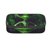 Green alien Print Zipper Pencil Case Makeup Bag Women, Stationery Accessory storage bag supplies