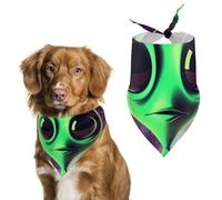 Green Alien Printed Pet Scarf Polyester Triangle Scarf - One Size (27.6in X 11.8in)