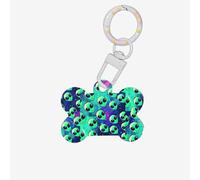 Green Alien Printing Cute Acrylic Dogs Tag Double Side Bone Shap Id Tags with Keychain for Pet Crafts Decorations