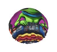 Green Alien Shower Caps Women Reusable Large Shower Cap Men Quickdry Care Hair Long Short Kids Bath