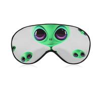Green Alien Sleep Mask Soft Comfortable Eye Mask with Adjustable Strap Eye Cover Eye Shade for Men Women Work Travel