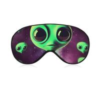 Green Alien Sleep Mask Soft Comfortable Eye Mask with Adjustable Strap Eye Cover Eye Shade for Men Women Work Travel