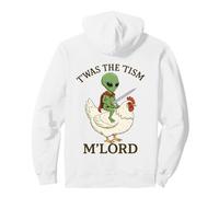 Green Alien UFO Twas The Tism M'Lord Funny Autism Meme Pullover Hoodie