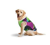 Green Alienprint Large Pets Vest Breathable Sleeveless Tank Top Cozy Lightweight Walks Travel T-Shirt