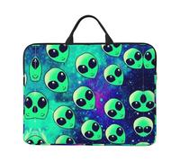 Green Aliens 14 Inch Laptop Or Tablet Case,Durable and Water-Repellent Fabric, Lightweight, Business Casual