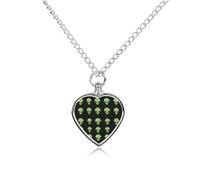 Green Aliens Heads Cute Pet Urn Necklace Cremation Jewelry for Ashes Heart-shaped Pendants for Dog Cat Lover