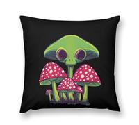Green Aliens Mushroom Plush Pillowcases Soft Throw Pillow Covers Body Cushion Protective Case for Sofa Car Home Decor 24 "x24 "