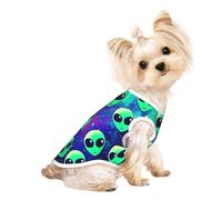 Green Aliens Print Breathable Dog Cat Shirt, Sleeveless Vest, Soft Tank Top For Small Pets