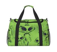 Green aliens Print Daily essentials Large Capacity Hand Carry Bag for Weekend Getaways style Bags