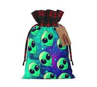 Green Aliens Print Gift Reusable Bags Festive Drawstring Pouches Versatile Birthday Wedding Favors