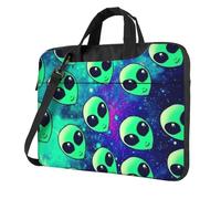 Green aliens Print Laptop bag,portable single shoulder laptop Sleeve Case,Compatible with 13-16inch