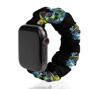 Green Aliens Weed Fashion Scrunchie Watch Strap Compatible with IWatch Series 1 2 3 4 5 6 Elastic Replacement Band