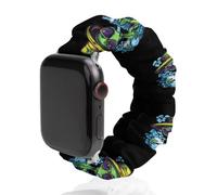 Green Aliens Weed Fashion Scrunchie Watch Strap Compatible with IWatch Series 1 2 3 4 5 6 Elastic Replacement Band