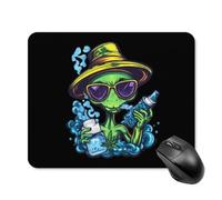 Green Aliens Weed Non-Slip Square Mouse Pad Rubber Base