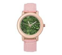 Green Alligator Skin Pattern Women’s Watch Quartz Wristwatch Analog with Leather Strap for Office