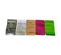 Green Aluminum Ziplock Bags 12x20x6cm - 180 Micron Thick - Reusable Resealable Pouches - 50 Pack